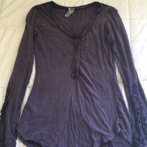 Free People purple long sleeve top